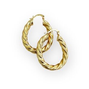 Torsal Oval Shape gold filled hoops earrings
